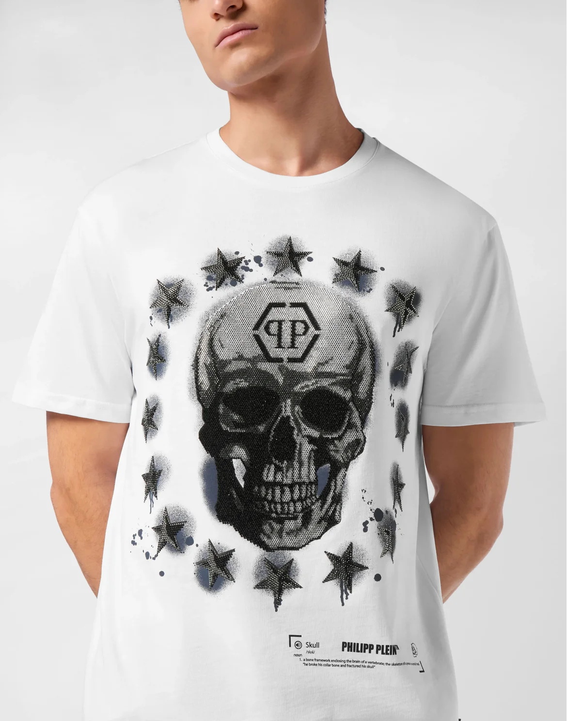 Round Neck T-Shirt Stars & Skull, цвет: Белый