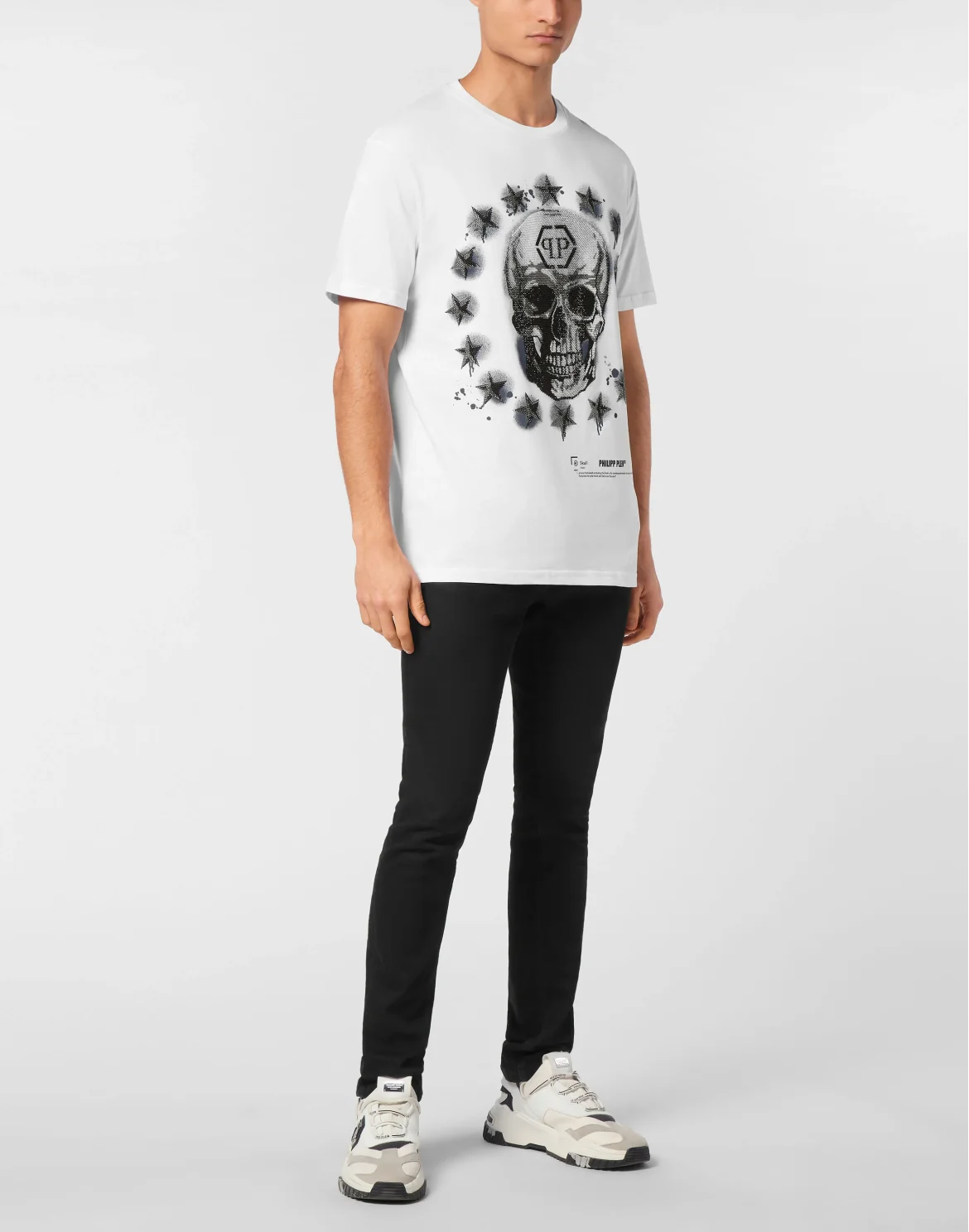 Round Neck T-Shirt Stars & Skull, цвет: Белый