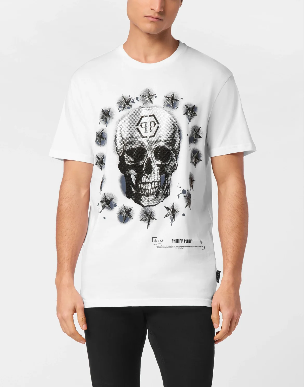 Round Neck T-Shirt Stars & Skull, цвет: Белый