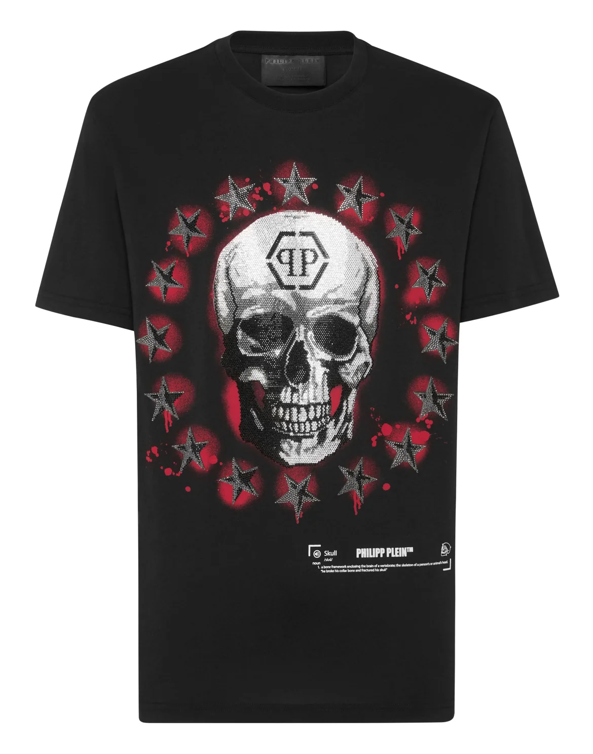 Round Neck T-Shirt Stars & Skull, цвет: Черный