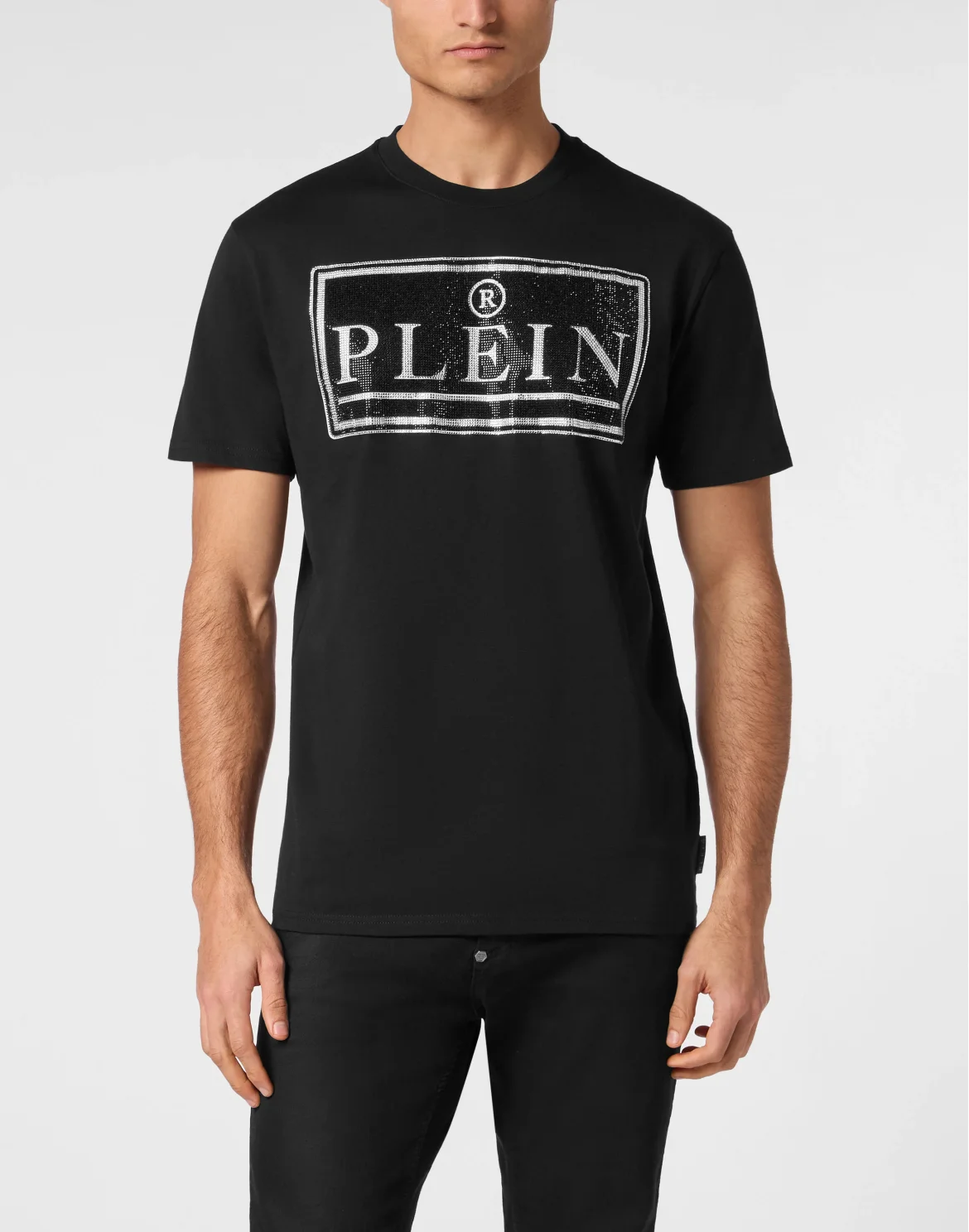 Round Neck T-Shirt Plein, цвет: Черный