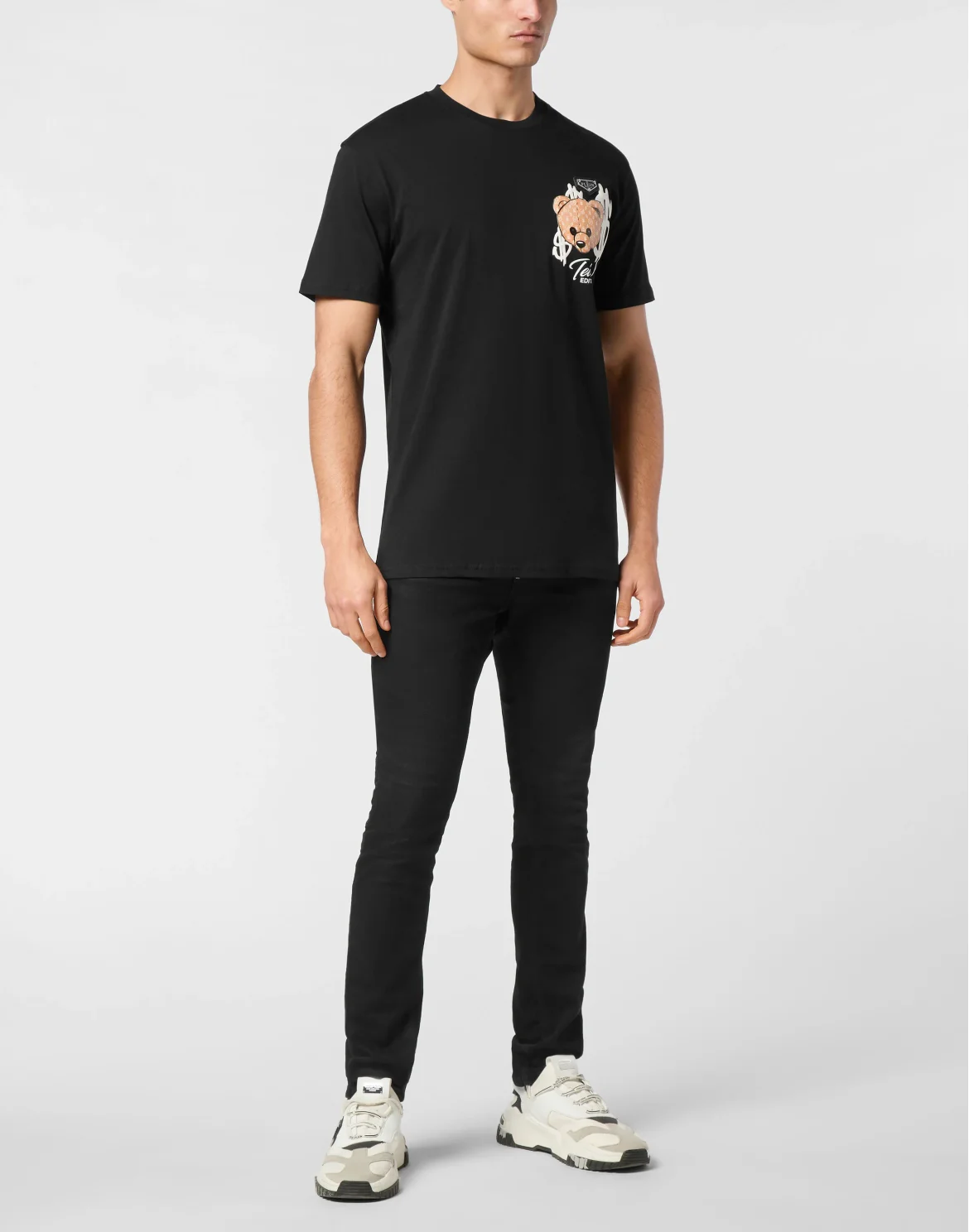 Round Neck T-Shirt Teddy, цвет: Черный