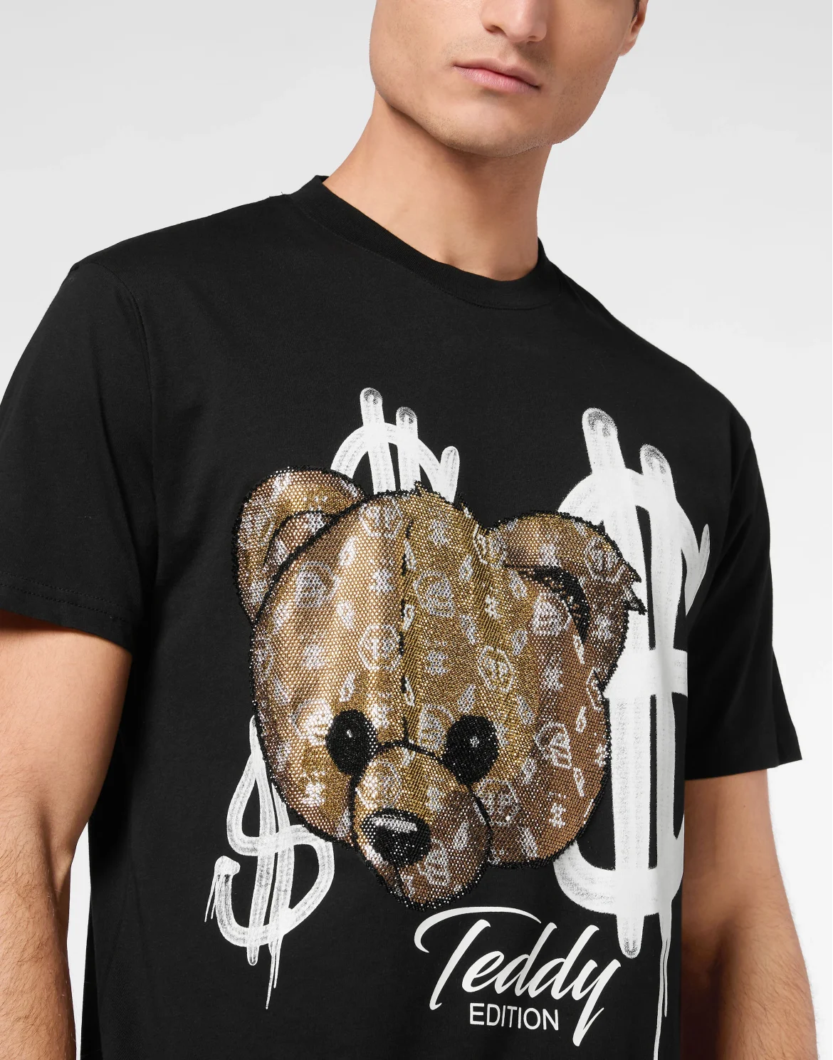 Round Neck T-Shirt Teddy, цвет: Черный