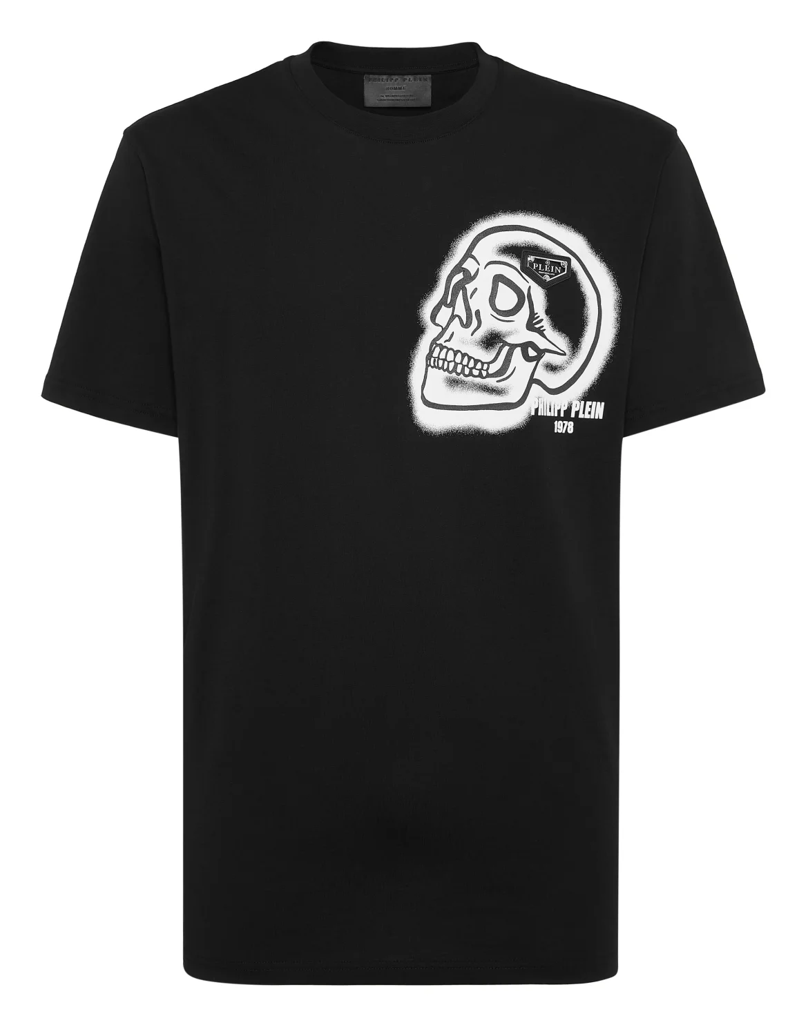 Round Neck T-Shirt Skull, цвет: Черный