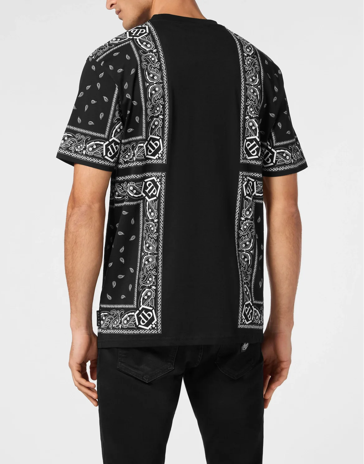 Round Neck T-Shirt Paisley, цвет: Черный