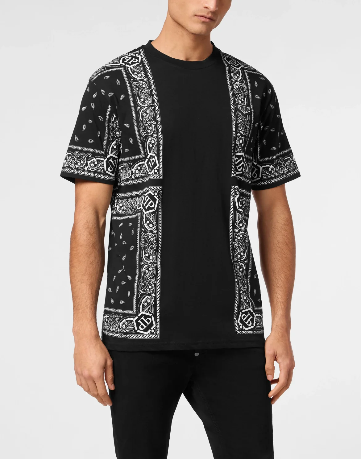 Round Neck T-Shirt Paisley, цвет: Черный