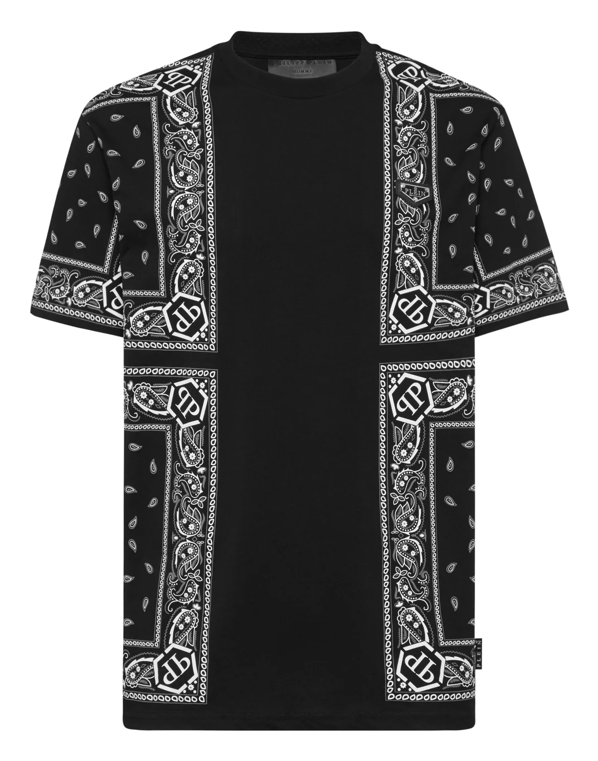 Round Neck T-Shirt Paisley, цвет: Черный