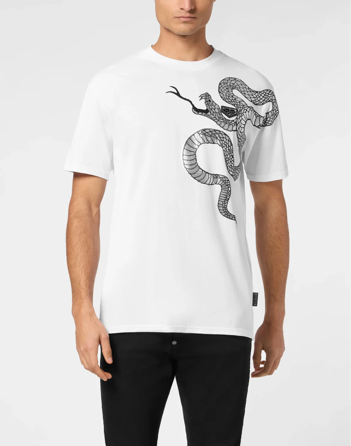 Round Neck T-Shirt Snake, цвет: Белый