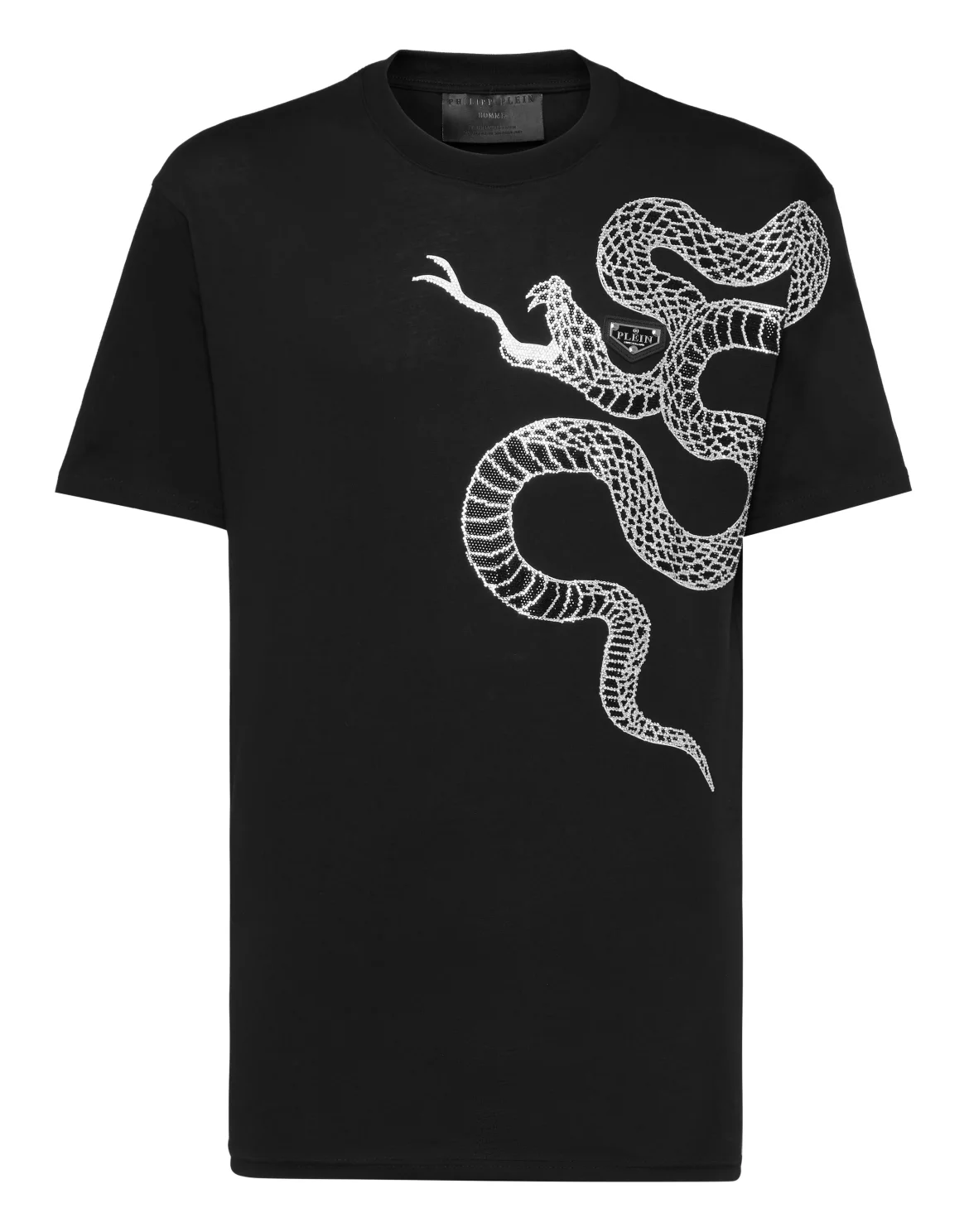 Round Neck T-Shirt Snake, цвет: Черный