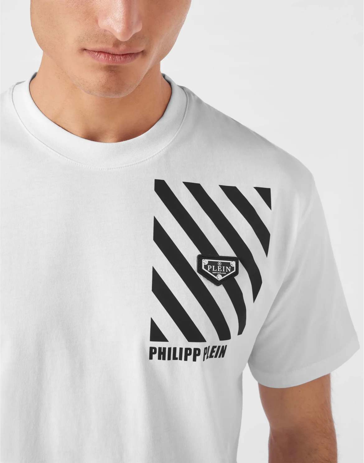 Round Neck T-Shirt Lines, цвет: Белый