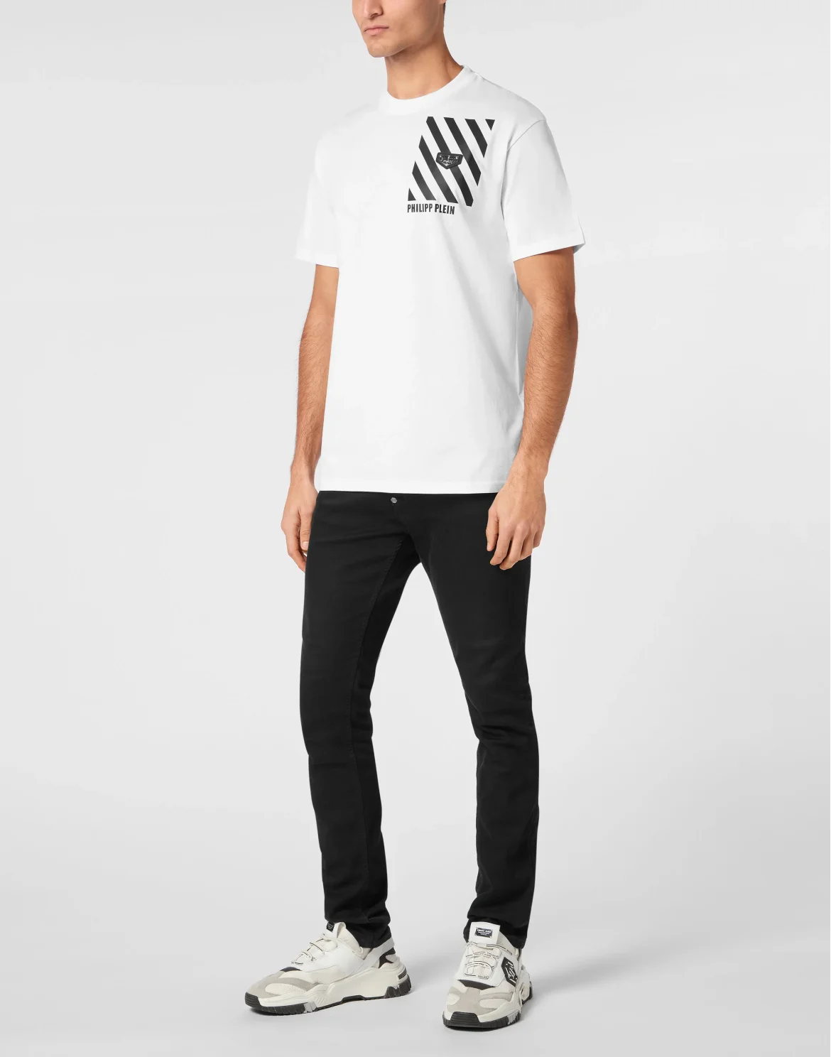 Round Neck T-Shirt Lines, цвет: Белый