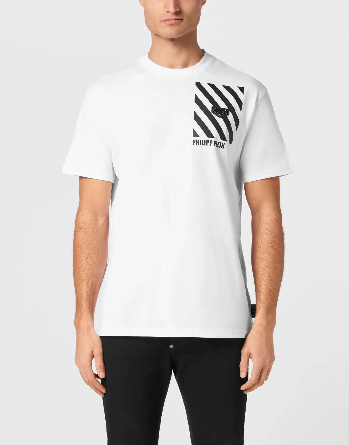 Round Neck T-Shirt Lines, цвет: Белый