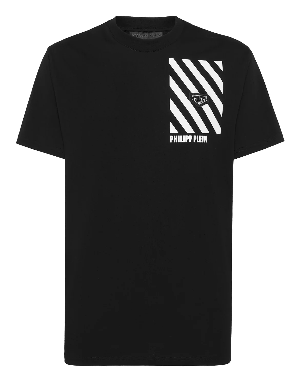 Round Neck T-Shirt Lines, цвет: Черный