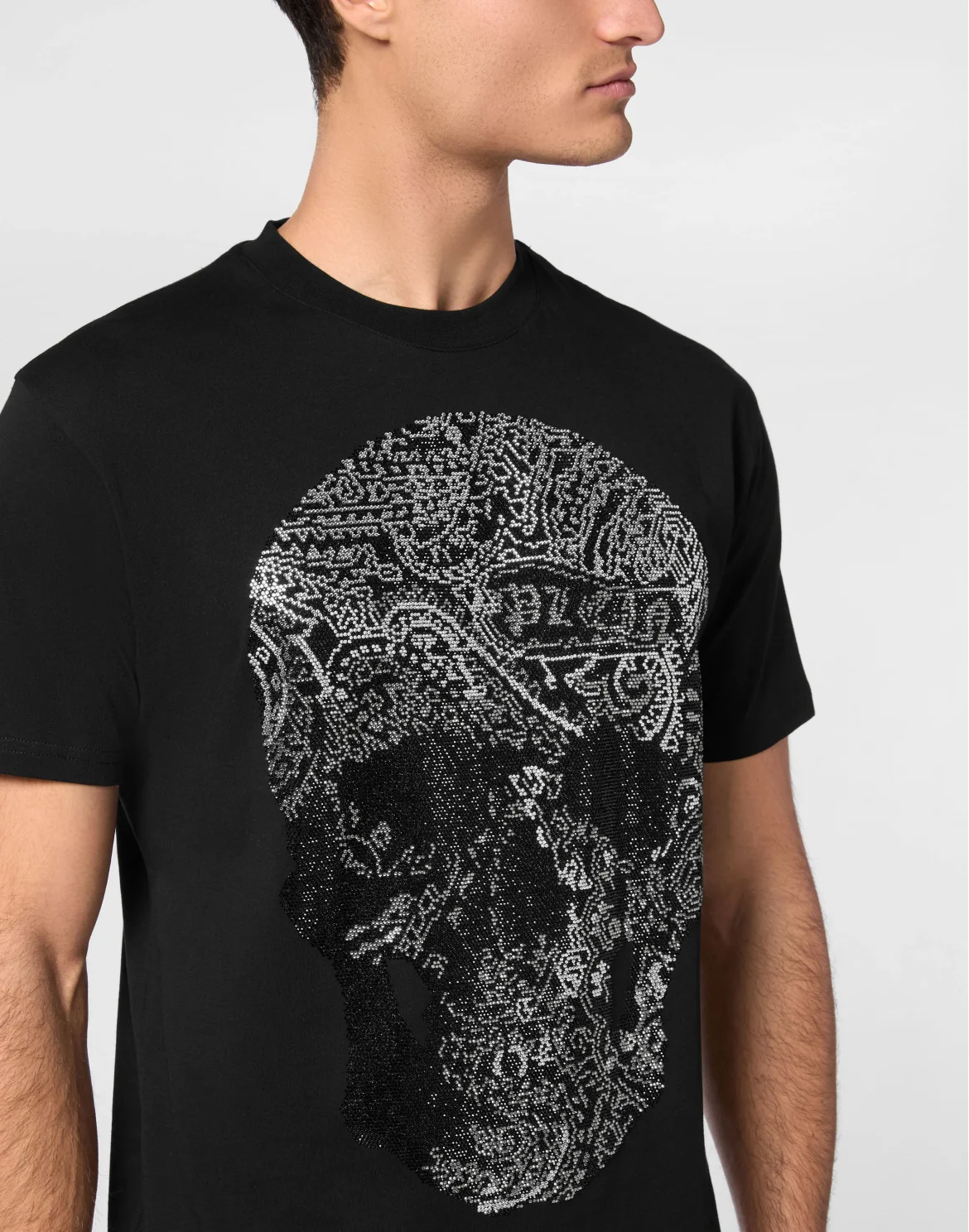 Round Neck T-Shirt Paisley Skull, цвет: Черный