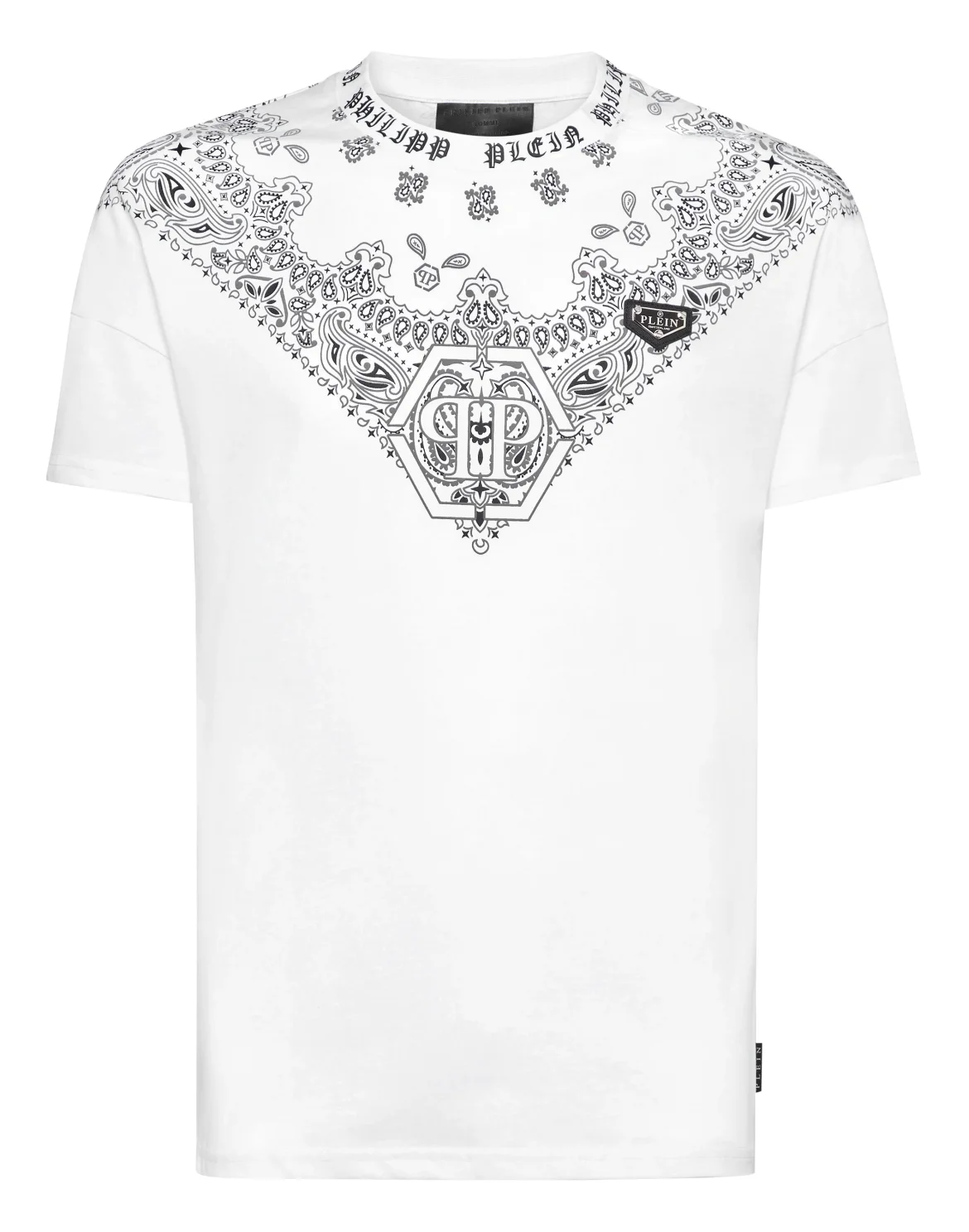 Round Neck T-Shirt Paisley Bandana, цвет: Белый