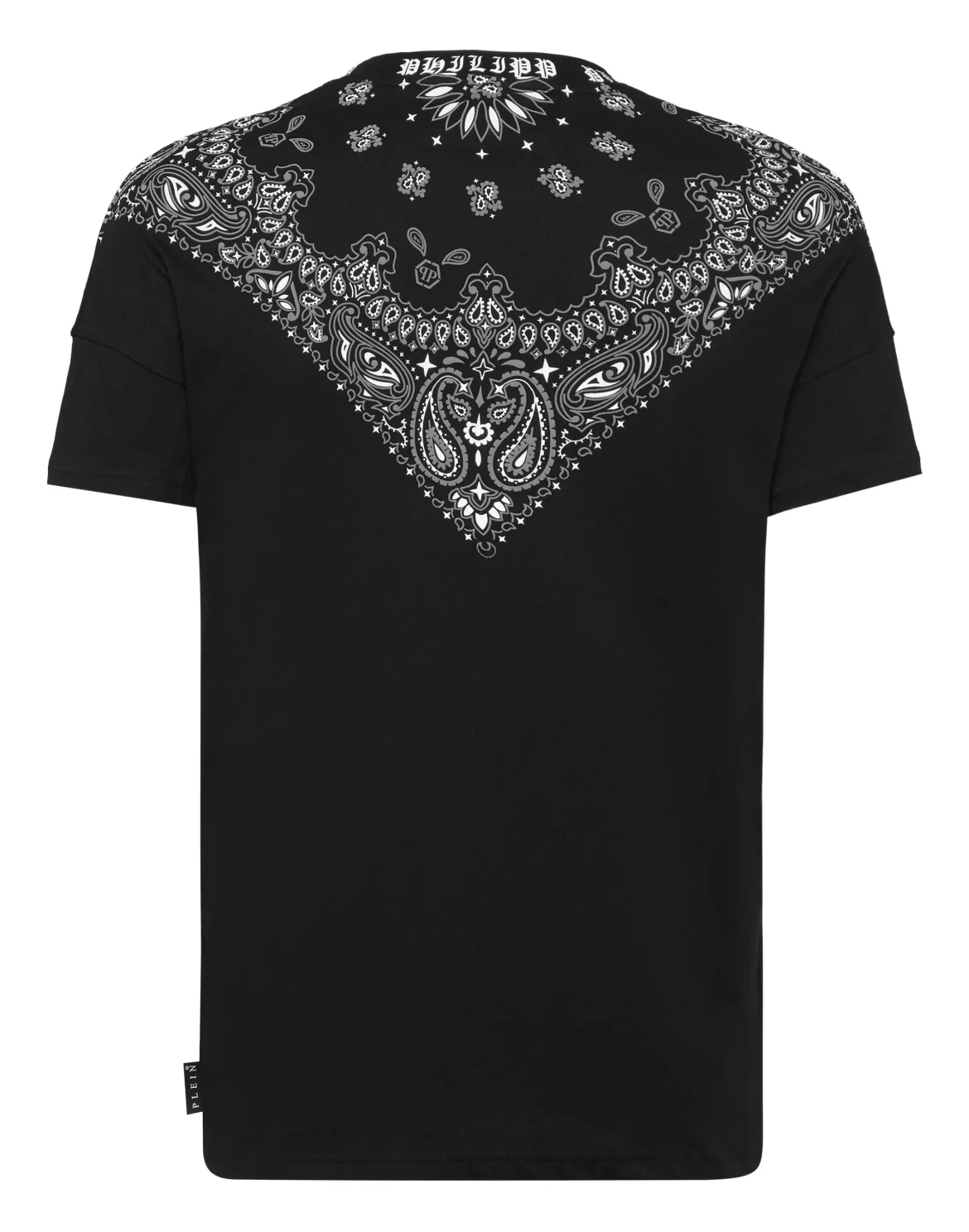 Round Neck T-Shirt Paisley Bandana, цвет: Черный