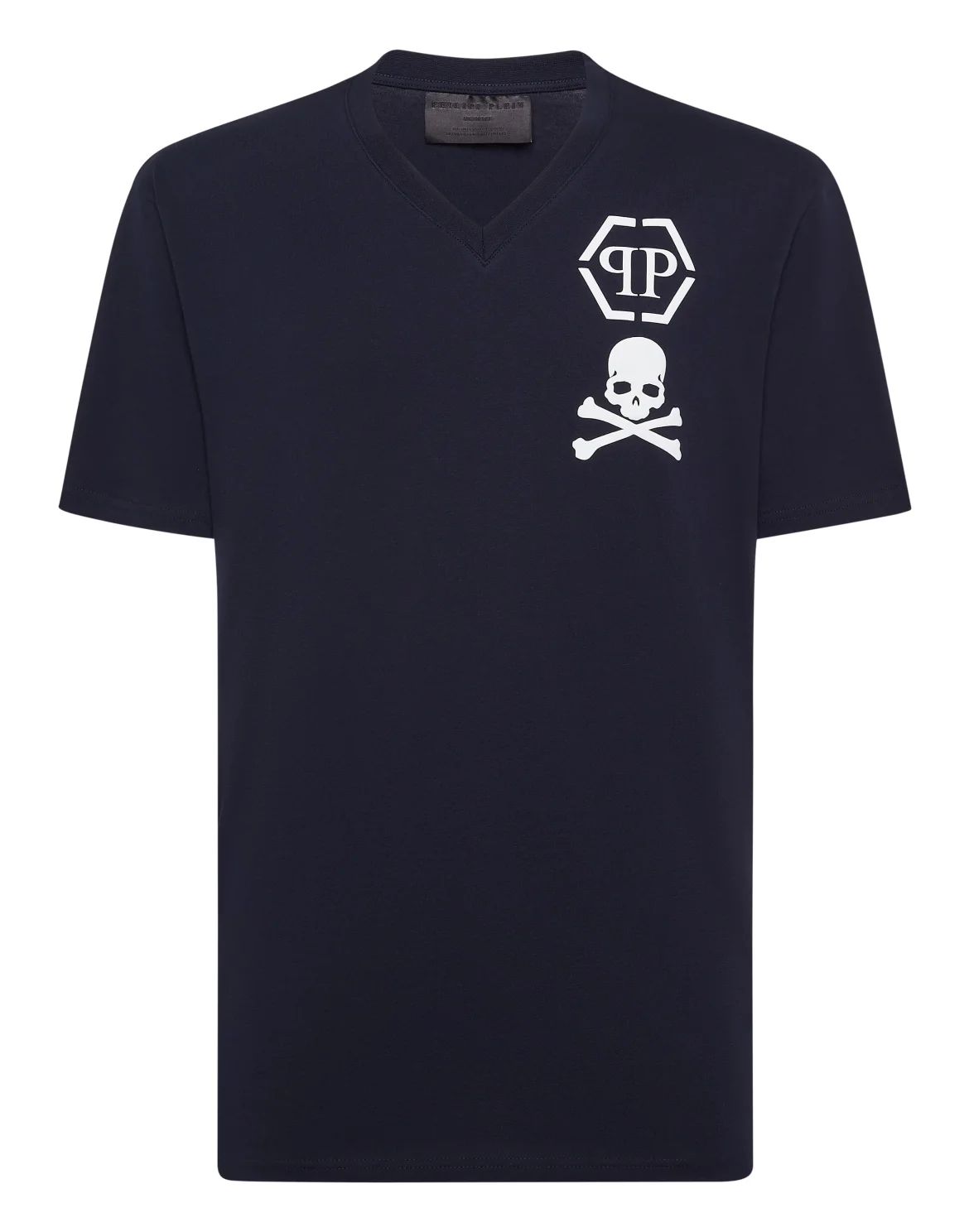 V-Neck T-Shirt Logo Skull, цвет: Синий