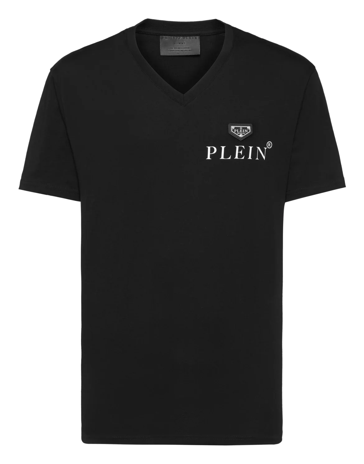V-Neck T-Shirt Plaque, цвет: Черный