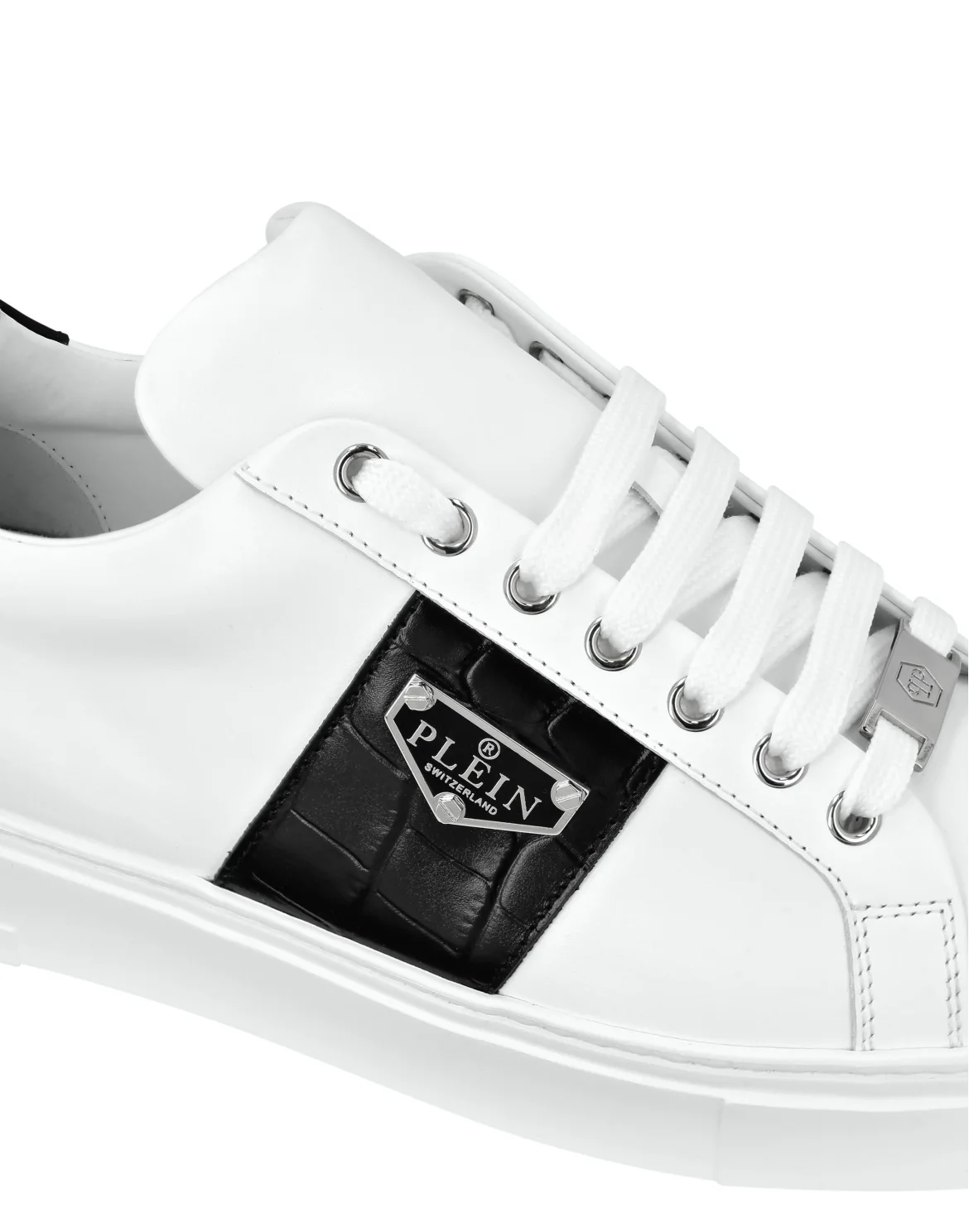 Nappa Leather Lo-Top Sneakers Triangle Plein, цвет: Белый