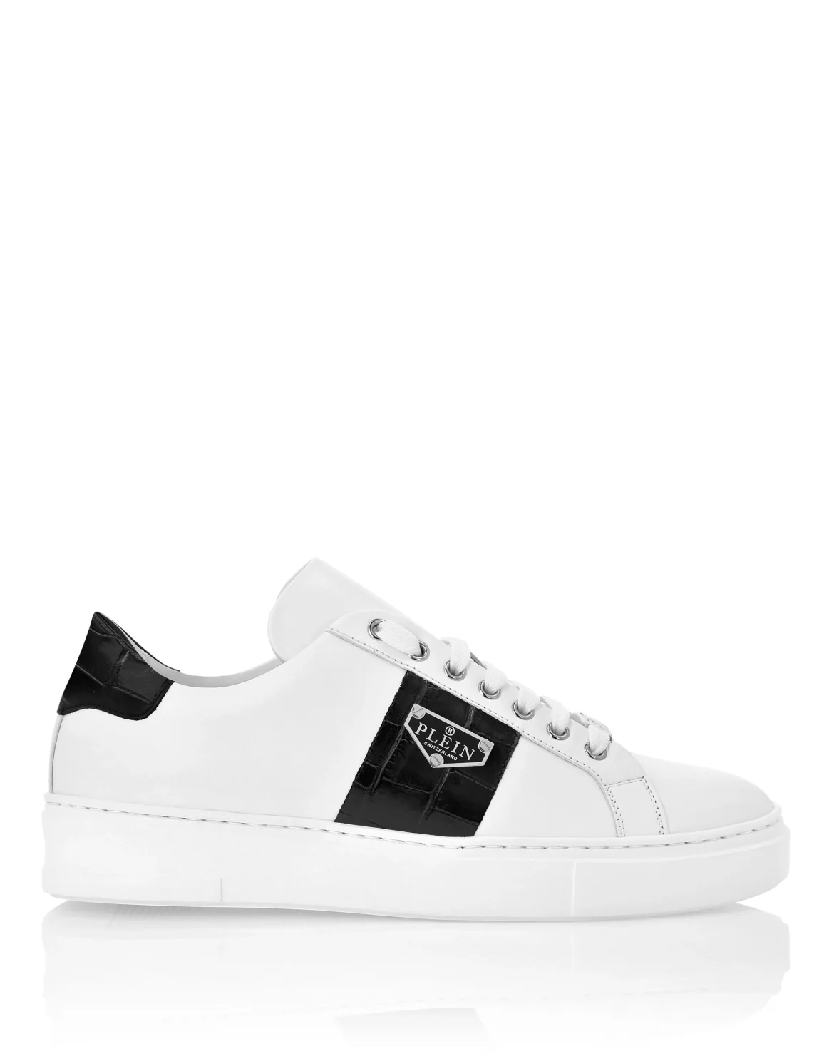 Nappa Leather Lo-Top Sneakers Triangle Plein, цвет: Белый