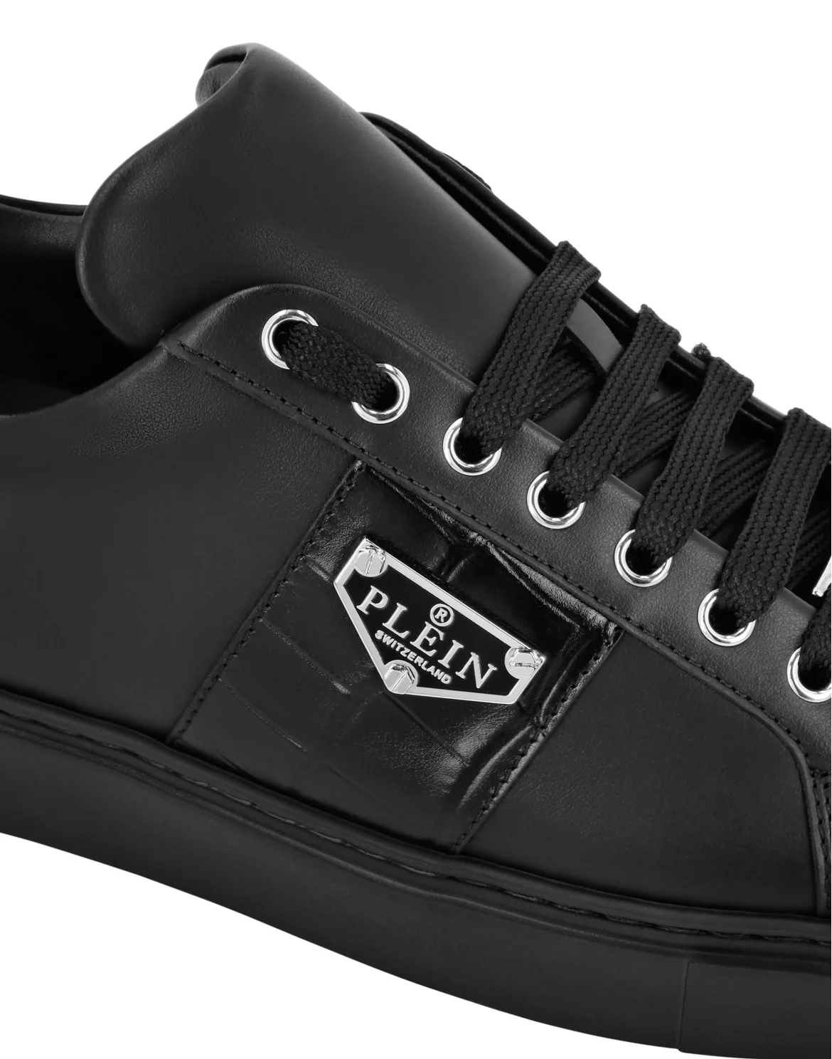 Nappa Leather Lo-Top Sneakers Triangle Plein, цвет: Черный