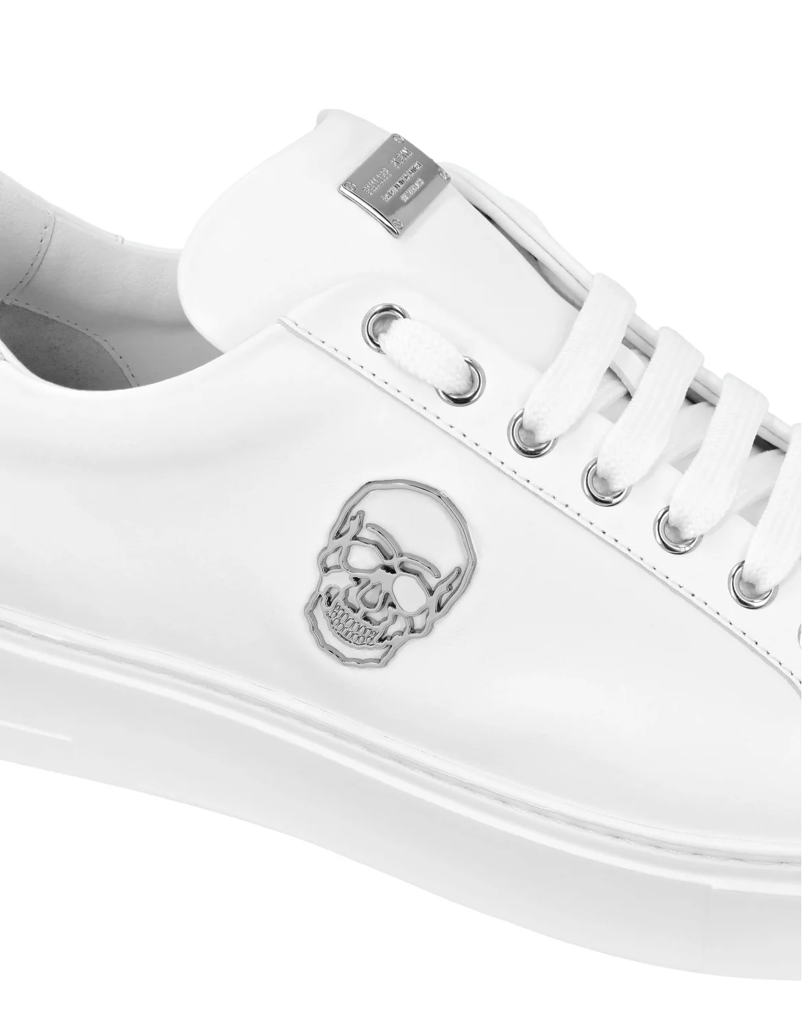 Nappa Leather Lo-Top Sneakers Skull, цвет: Белый