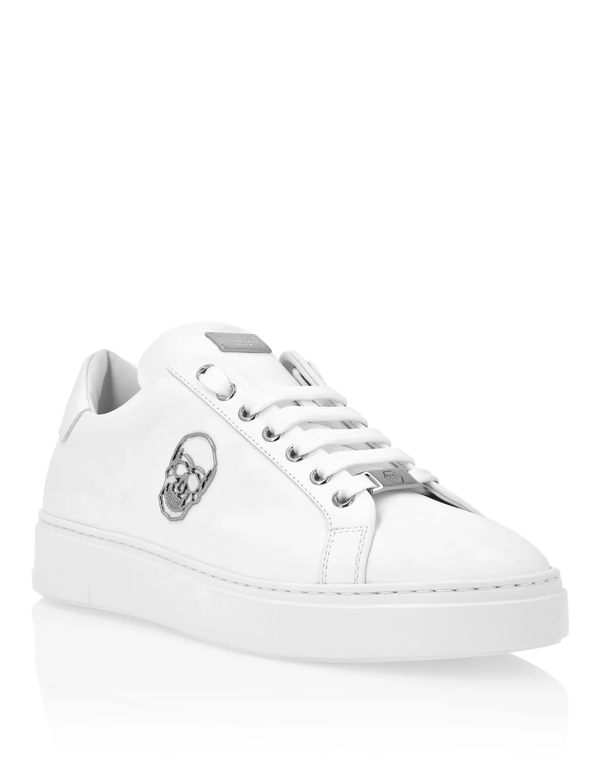 Nappa Leather Lo-Top Sneakers Skull, цвет: Белый