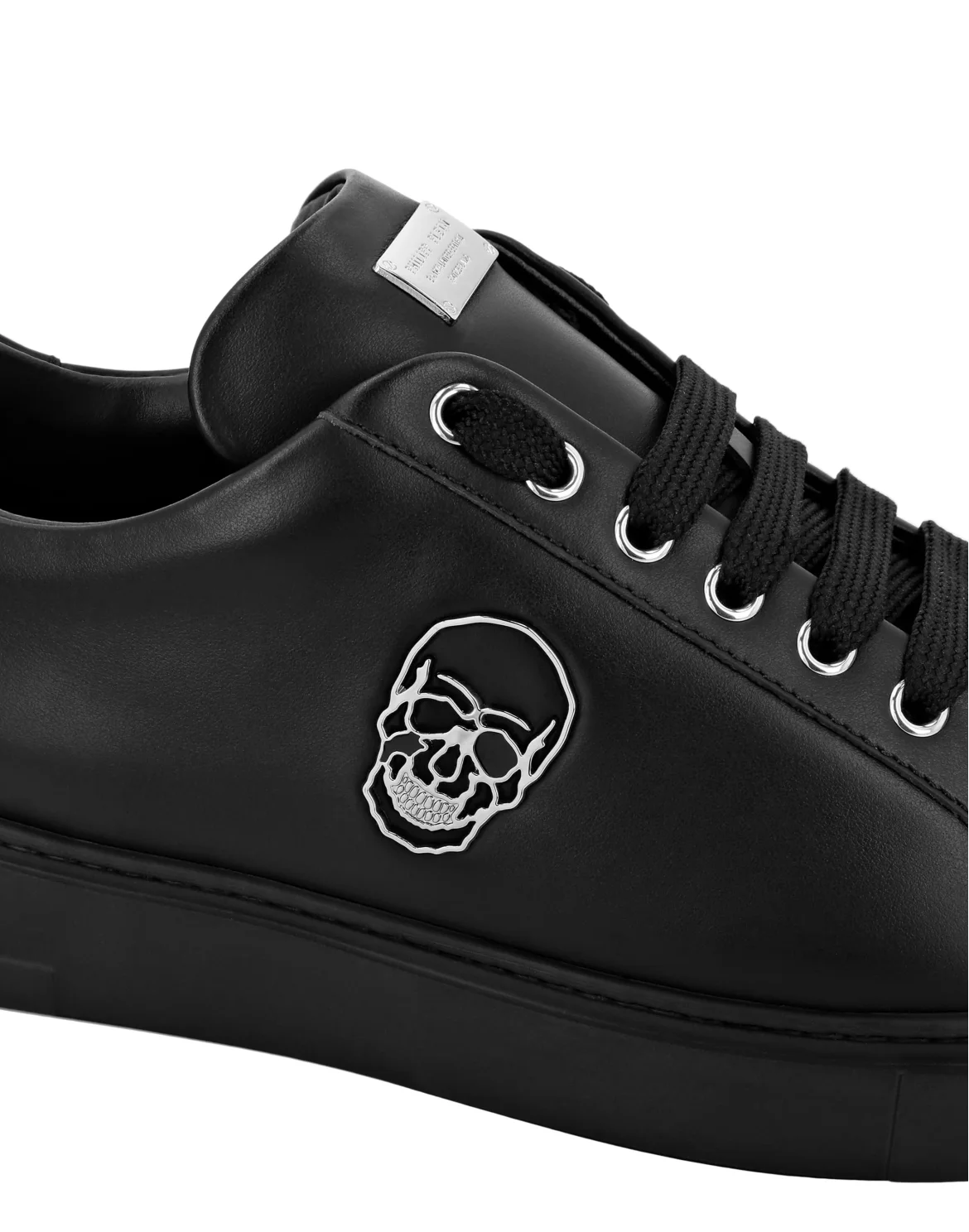 Nappa Leather Lo-Top Sneakers Skull, цвет: Черный