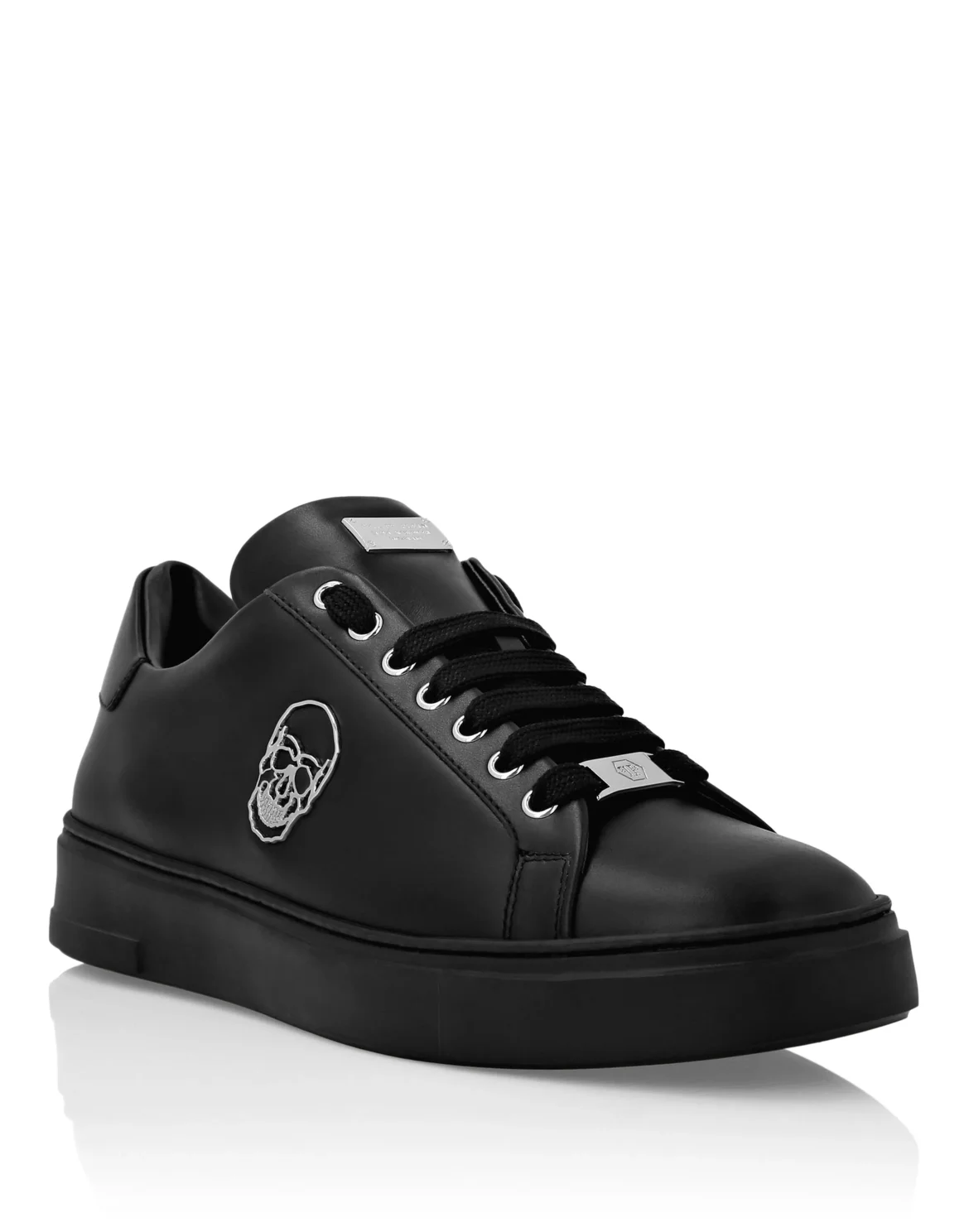 Nappa Leather Lo-Top Sneakers Skull, цвет: Черный
