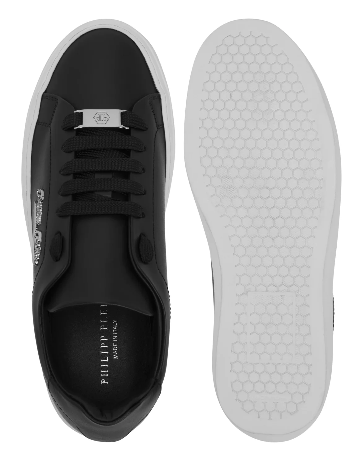 Nappa Leather Lo-Top Sneakers Signature, цвет: Черный