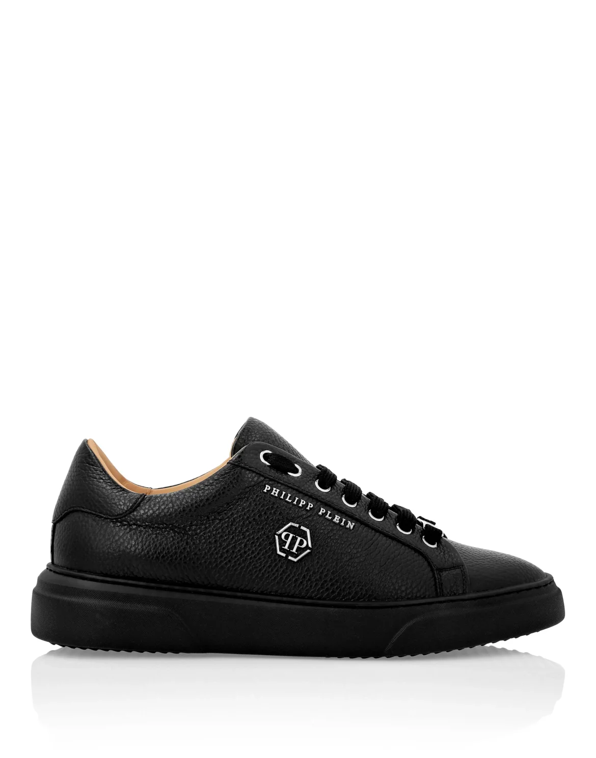 Leather Lo-Top Sneakers Hexagon, цвет: Черный