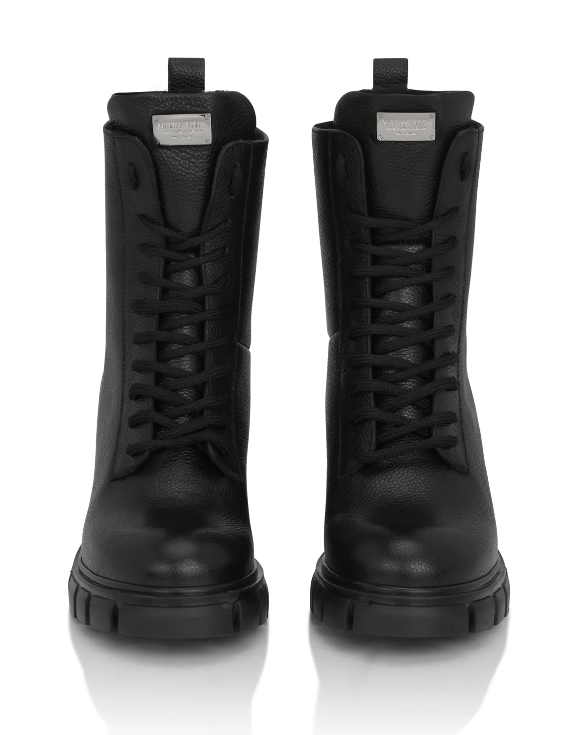 Leather Low Flat Boots, цвет: Черный