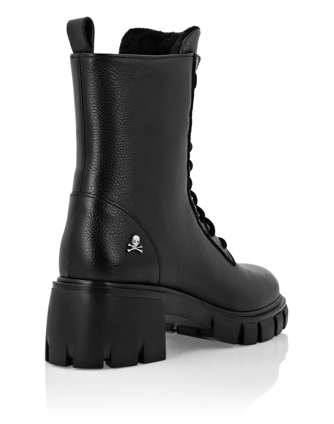 Leather Low Flat Boots, цвет: Черный