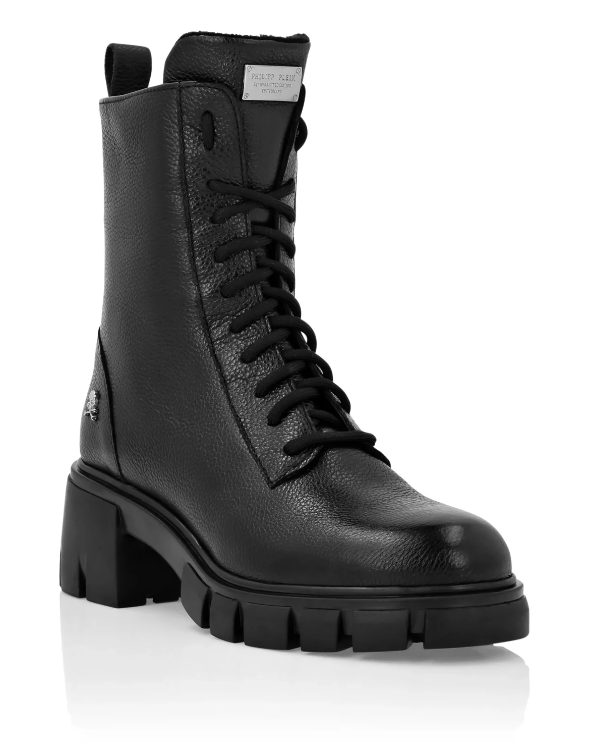 Leather Low Flat Boots, цвет: Черный