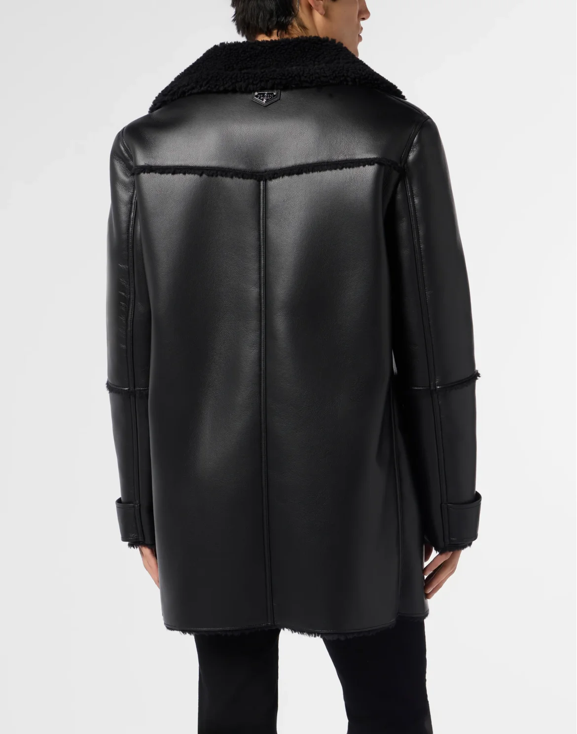 Long Eco Shearling Jacket, цвет: Черный