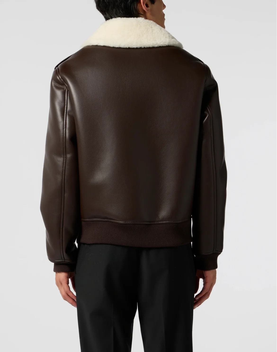 Slim Fit Eco Shearling Aviator Jacket, цвет: Коричневый