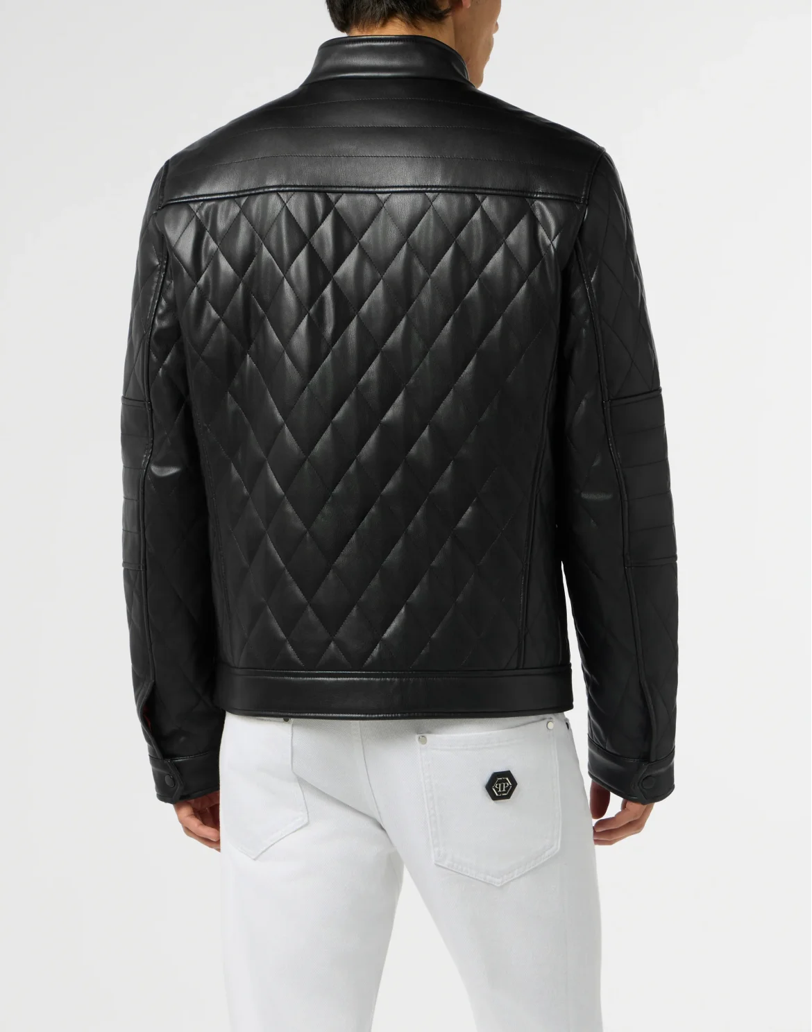 Eco Leather Padded Jacket, цвет: Черный