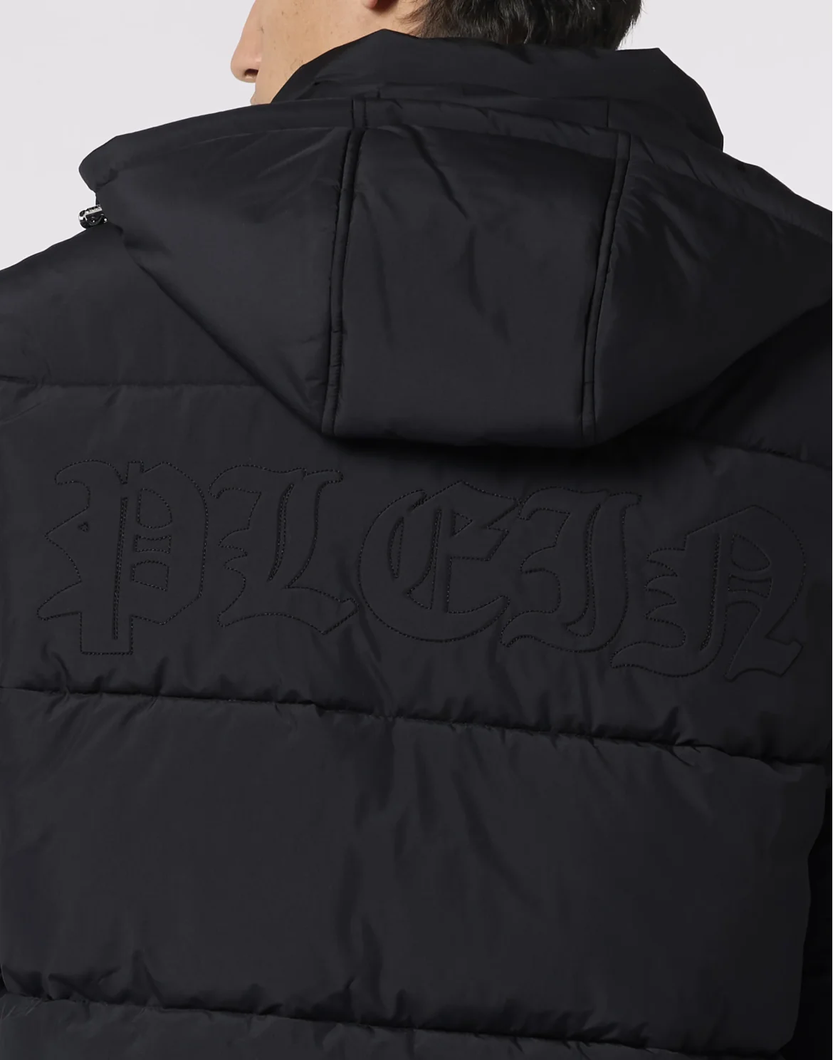 Oversize Nylon Puffer Jacket Gothic Plein, цвет: Черный