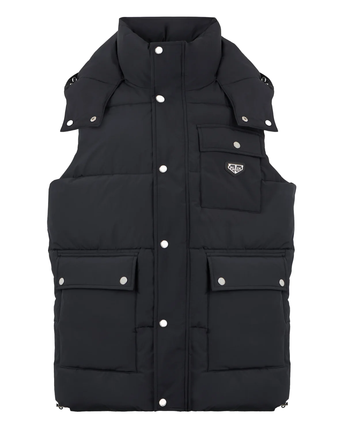 Nylon Puffer Vest Gothic Plein, цвет: Черный