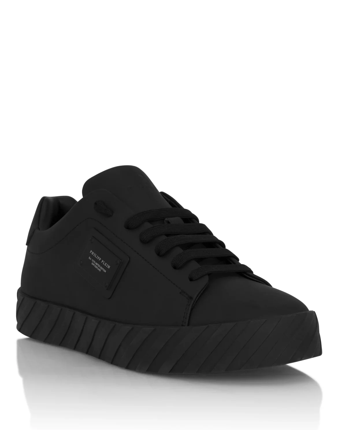 Nappa Leather Low-Top Sneakers Placca, цвет: Черный