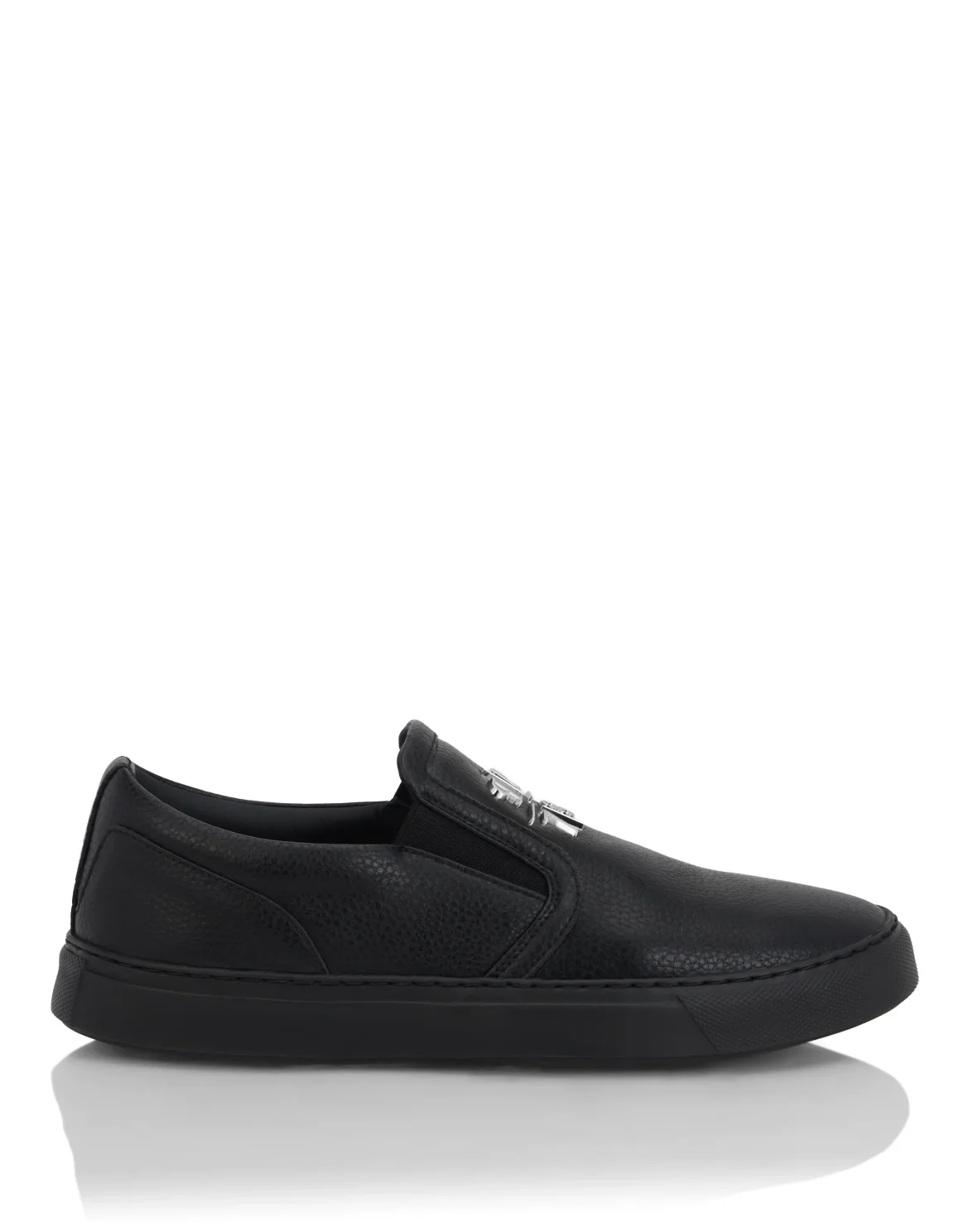 Deer Print Leather Slip On, цвет: Черный
