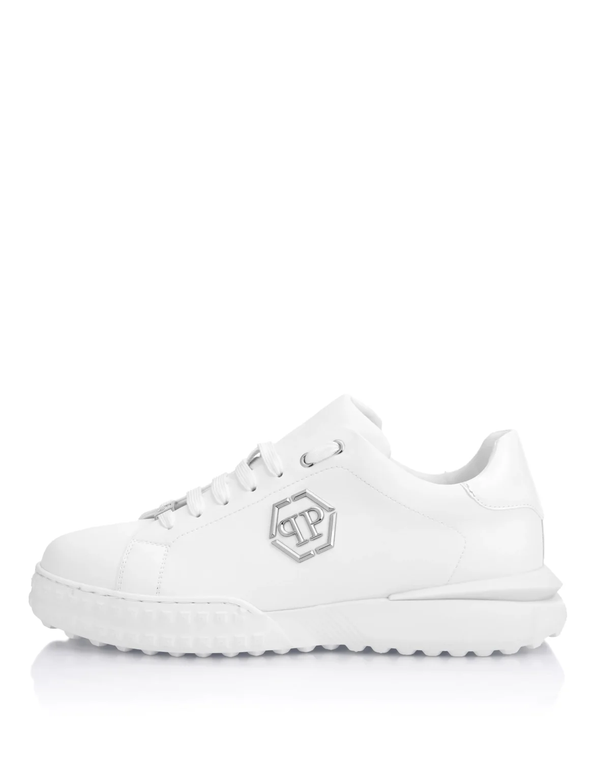 Nappa Leather Low-Top Sneakers Hexagon, цвет: Белый