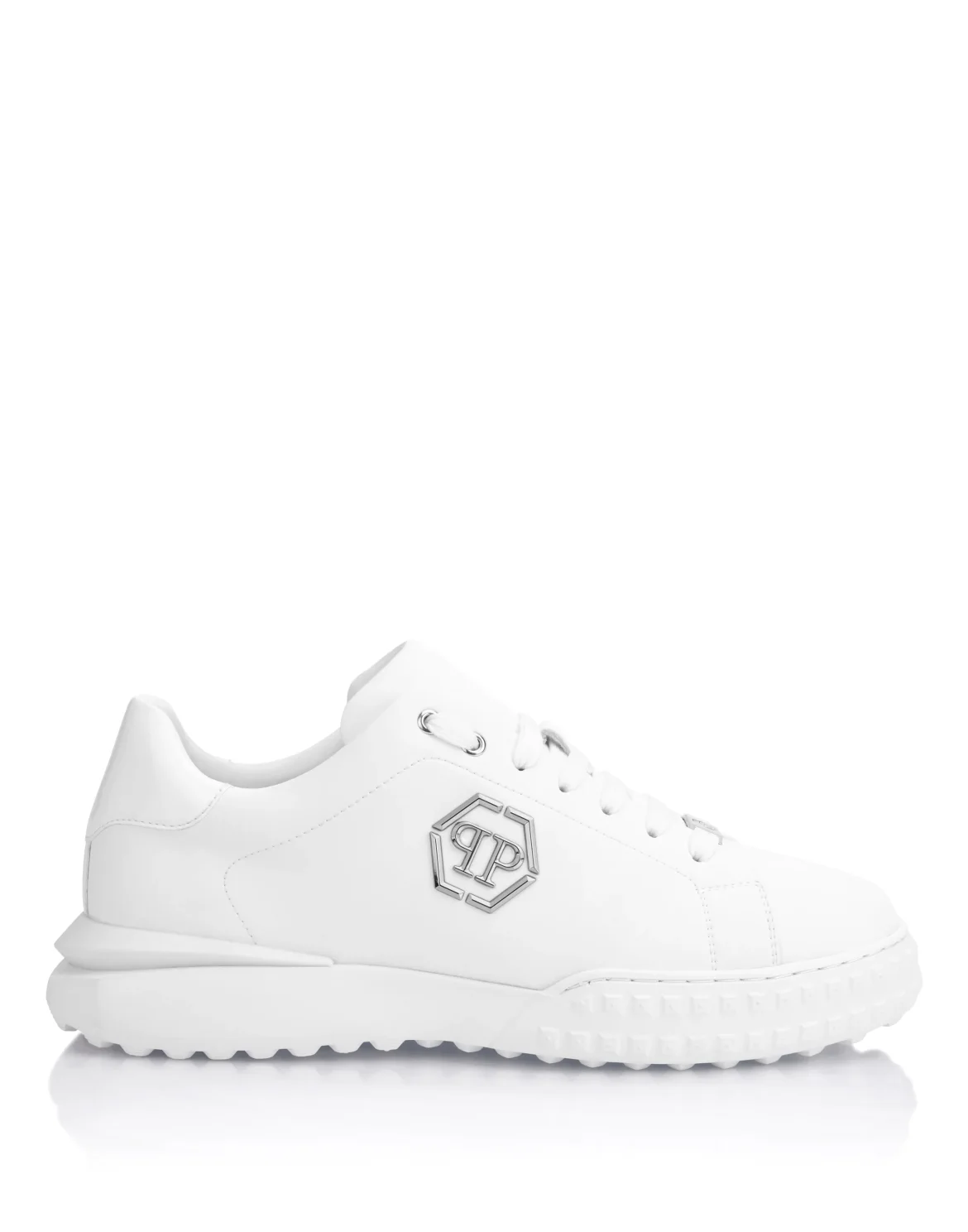 Nappa Leather Low-Top Sneakers Hexagon, цвет: Белый