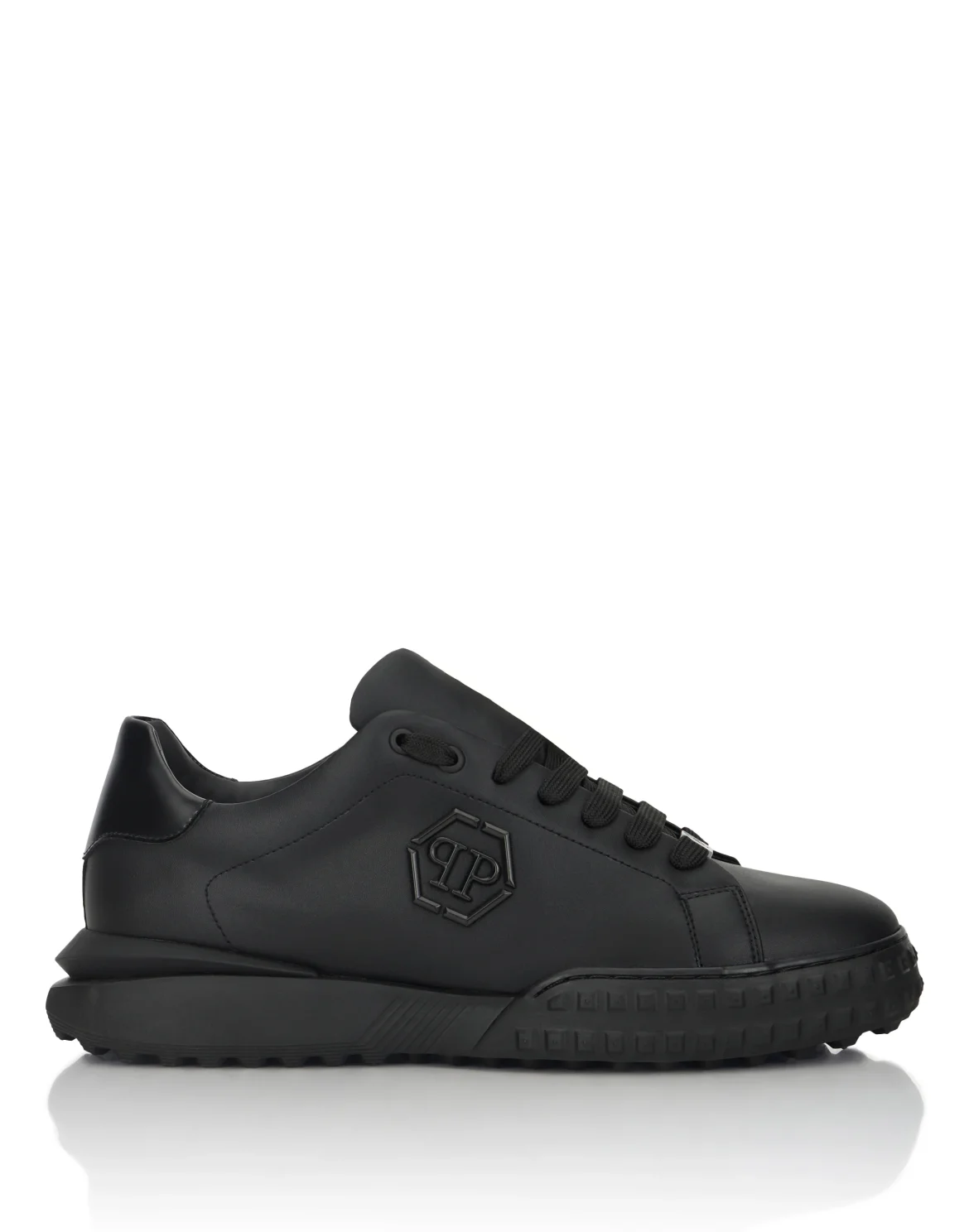 Nappa Leather Low-Top Sneakers Hexagon, цвет: Черный