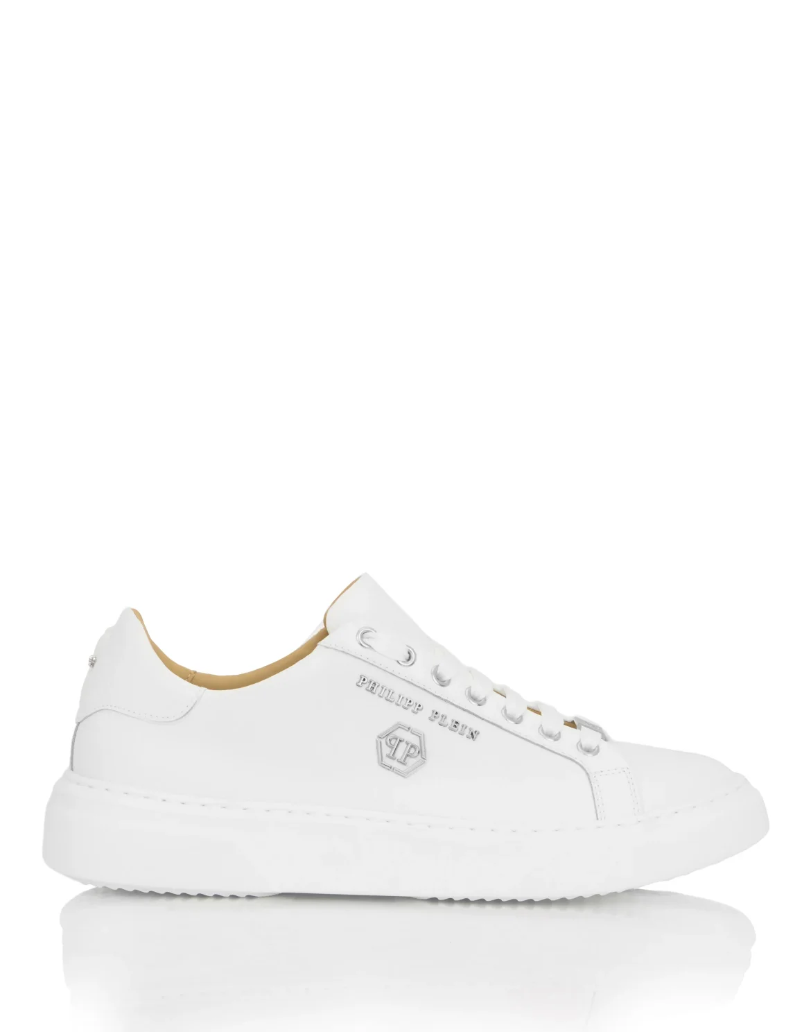Leather Lo-Top Sneakers Hexagon, цвет: Белый