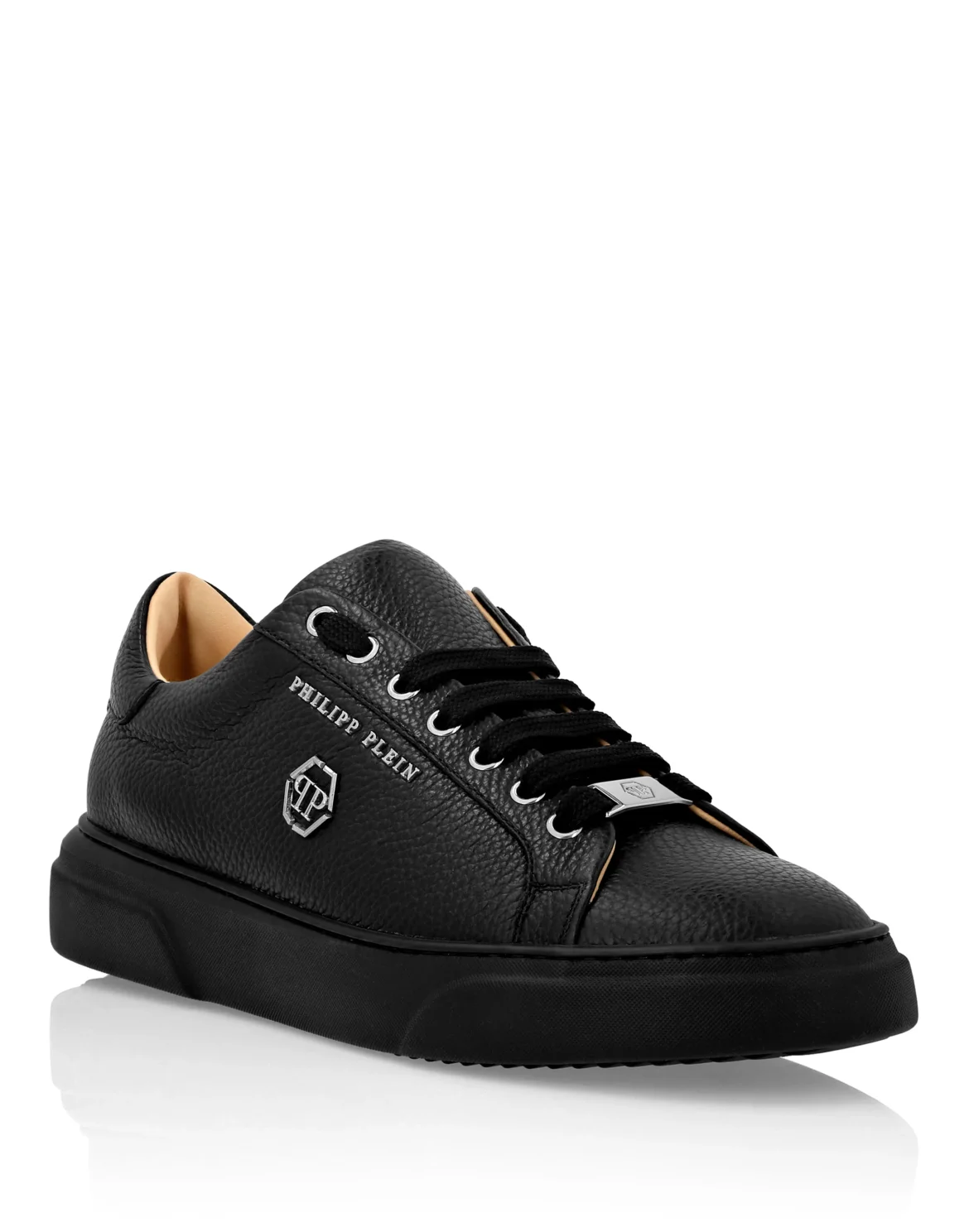 Leather Lo-Top Sneakers Hexagon, цвет: Черный