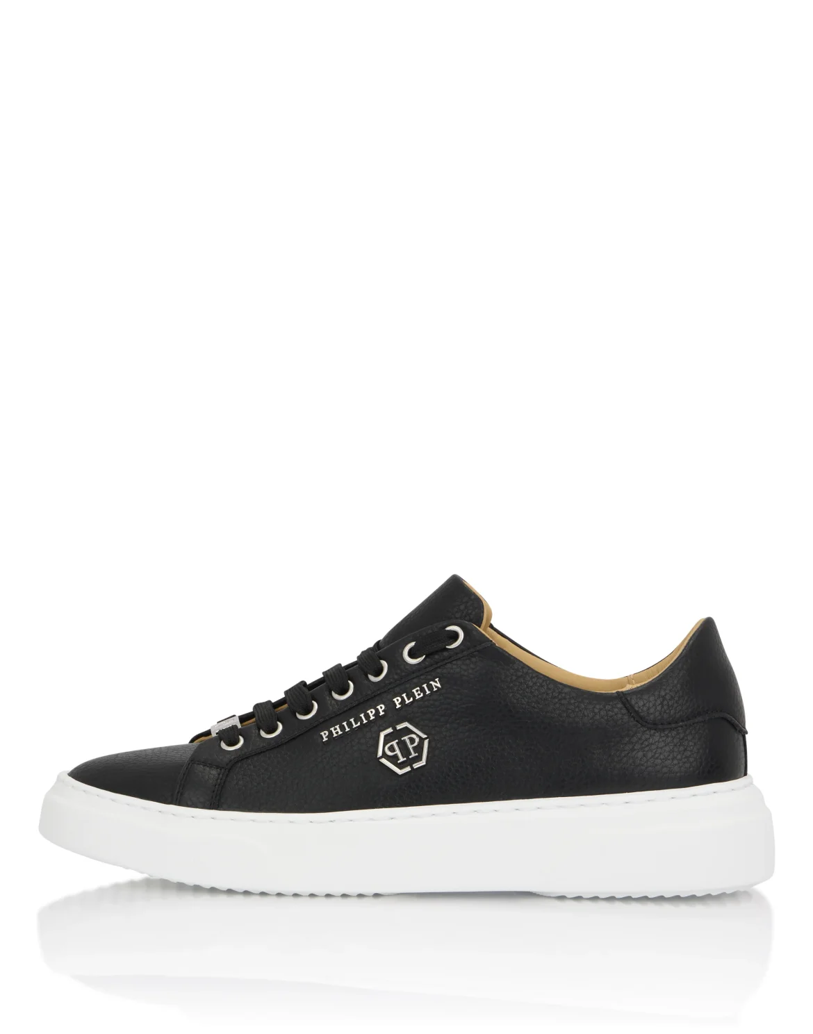 Leather Lo-Top Sneakers Hexagon, цвет: Черный