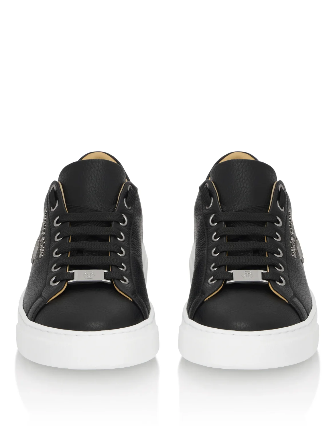 Leather Lo-Top Sneakers Hexagon, цвет: Черный