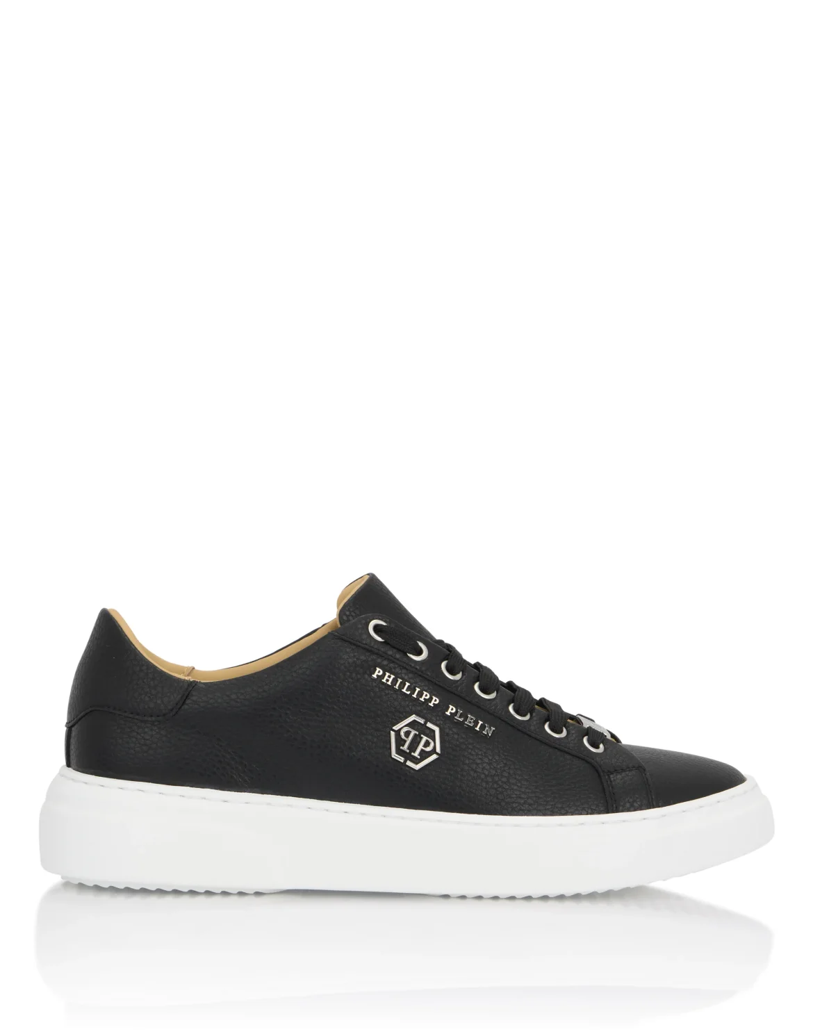Leather Lo-Top Sneakers Hexagon, цвет: Черный