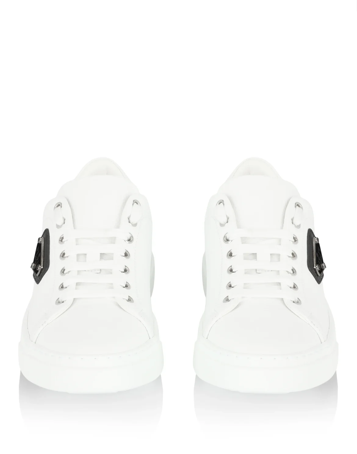 Leather Lo-Top Sneakers Iconic Plein, цвет: Белый